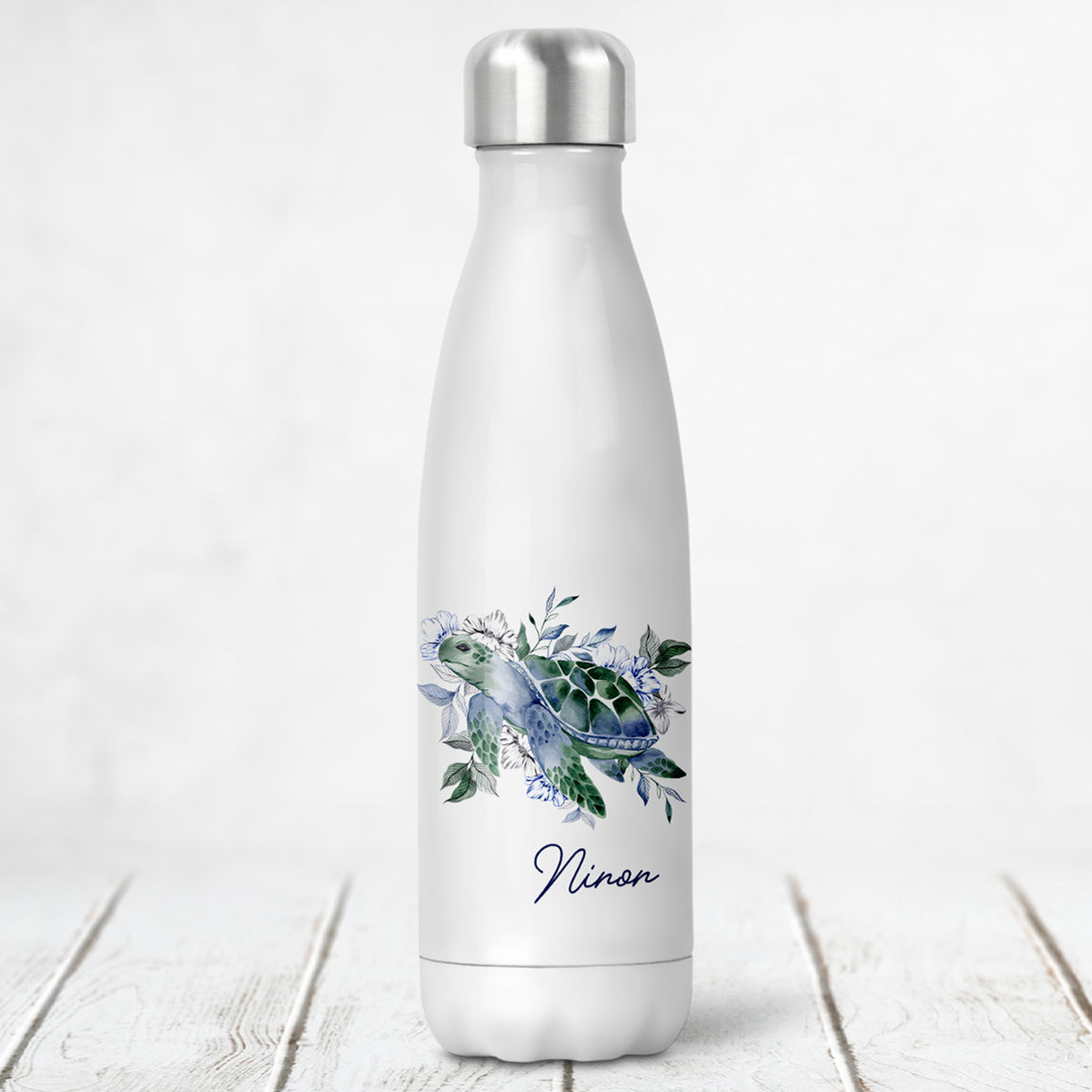 Bouteille isotherme avec motif oiseau et fleurs