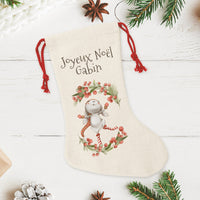 Chaussette de Noël personnalisée, Lapin lutin