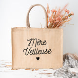 Sac cabas en toile de jute personnalisé, Modèle Mère-veilleuse