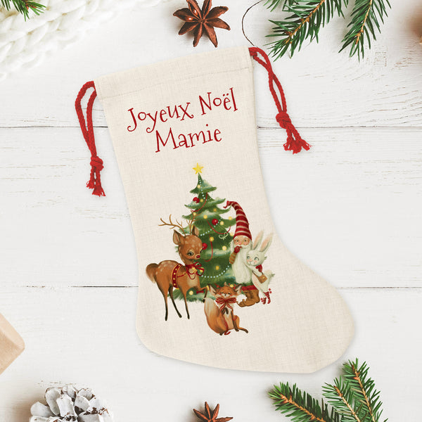 Chaussette de Noël personnalisée, Scène de Noël