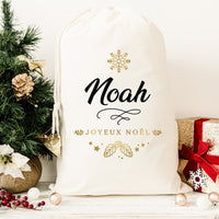 Hotte de Noël personnalisée, Modèle Joyeux Noël