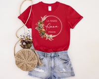 Tee-Shirt personnalisé - Coupe ample unisexe pour EVJF – 11 Couleurs au Choix - Modèle Bohème Sauge et Terracotta