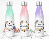 Bouteille isotherme personnalisée, Modèle Couronne de fleurs Liberty