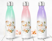 Bouteille isotherme personnalisée, Modèle Pivoines en fleurs