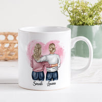 Mug personnalisé en céramique, 325 ou 430ml, Modèle Couple ou Amies Femme