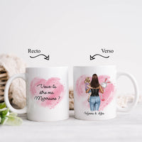 Mug personnalisé en céramique, 325 ou 430ml, Modèle Maman, marraine, tatie.... et enfant