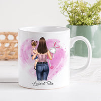 Mug personnalisé en céramique, 325 ou 430ml, Modèle Maman, marraine, tatie.... et enfant