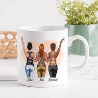 Mug personnalisé en céramique, 325 ou 430ml, Modèle Meilleures amies Jeans