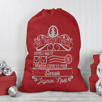 Hotte de Noël rouge personnalisée, Livraison de cadeaux Noël transport express