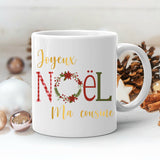Mug personnalisé en céramique, 325 ou 430ml, Modèle Joyeux Noël Traditionnel