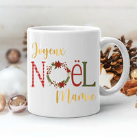 Mug personnalisé en céramique, 325 ou 430ml, Modèle Joyeux Noël Traditionnel