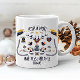 Mug personnalisé en céramique, 325 ou 430ml, Noël Scandinave