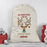 Hotte de Noël personnalisée, Livraison Renne de Noël