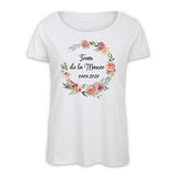 Tee Shirt EVJF personnalisé, Couronne de fleurs, Modèle Roses