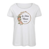 Tee Shirt EVJF personnalisé, Couronne de fleurs, Modèle Bohème