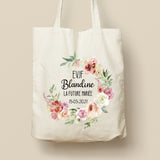 Tote Bag personnalisé, Couronne de fleurs, Modèle Romantique