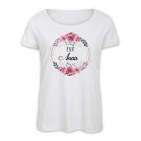 Tee Shirt EVJF personnalisé, Couronne de fleurs, Modèle Roses et Or