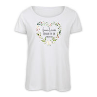Tee Shirt EVJF personnalisé, Coeur en fleurs, Modèle Fleurs de printemps