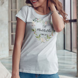 Tee Shirt EVJF personnalisé, Coeur en fleurs, Modèle Fleurs de printemps