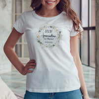 Tee Shirt EVJF personnalisé, Couronne de fleurs, Modèle Petites fleurs des champs
