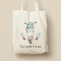 Tote Bag personnalisé, Modèle Tricot Addict