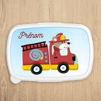 Boîte à repas personnalisée, Modèle Camion de Pompier 03