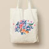 Tote Bag personnalisé, Modèle Oiseaux aquarelle