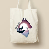 Tote Bag personnalisé, Modèle Loup Origami